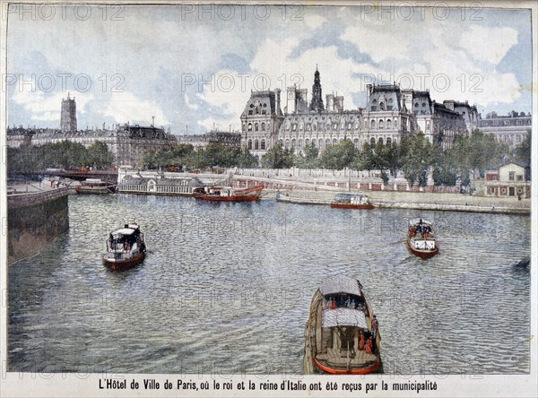 The River Seine and the Hotel de Ville, Paris, 1903. Artist: Unknown