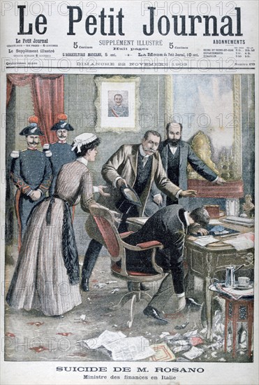 The suicide of Signor Rosano, Italian Minister of Finance, Naples, 1903. Artist: Unknown