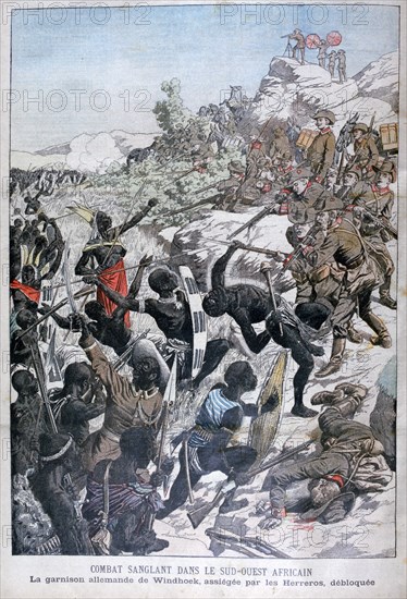 The German garrison of Windhoek, besieged by the Herero, South-West Africa, 1904. Artist: Unknown