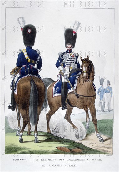 Uniform of the 2nd Regiment of Horse Grenadiers, France, 1823.  Artist: Charles Etienne Pierre Motte