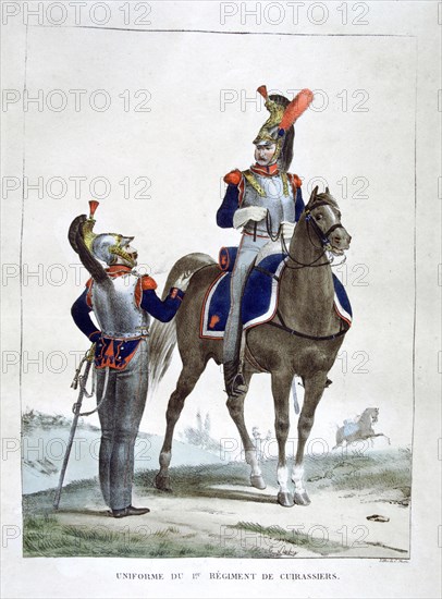 Uniform of the 1st Regiment of Chasseurs, France, 1823.  Artist: Charles Etienne Pierre Motte