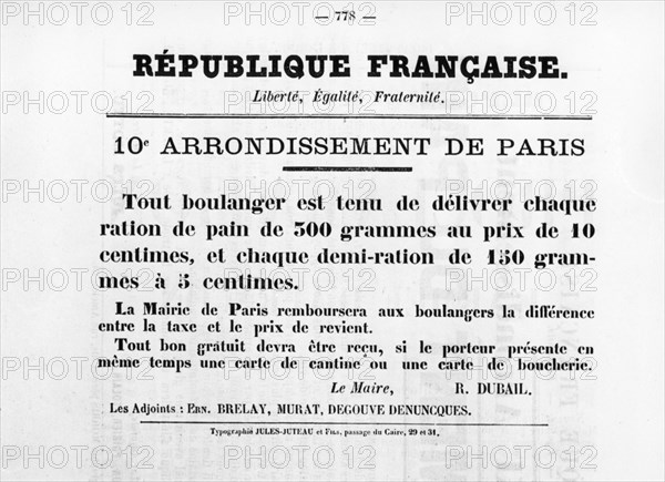 10th Arrondissement de Paris, from French Political posters of the Paris Commune,  May 1871. Artist: Unknown