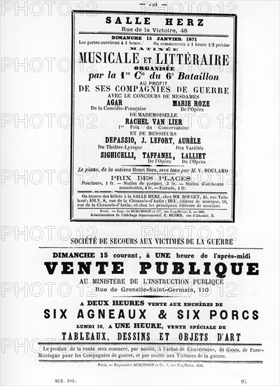 Vente Publique, from French Political posters of the Paris Commune, May 1871. Artist: Unknown