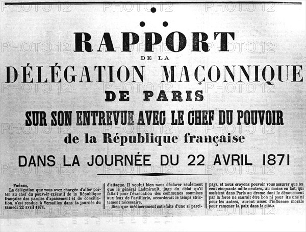 Rapport de la Delagation Maconnique, from French Political posters of the Paris Commune Artist: Unknown