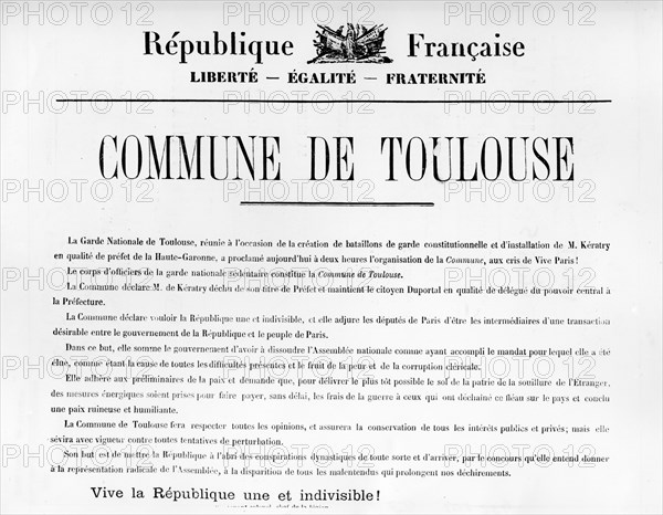 Commune de Toulouse, from French Political posters of the Paris Commune Artist: Unknown