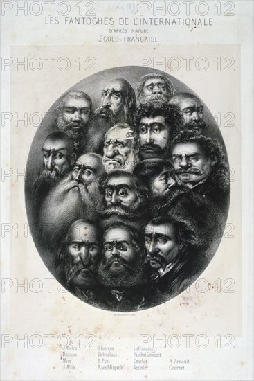 Les Fantoches de L'Internationale, caricature on the communists. France 19C. Artist: Unknown