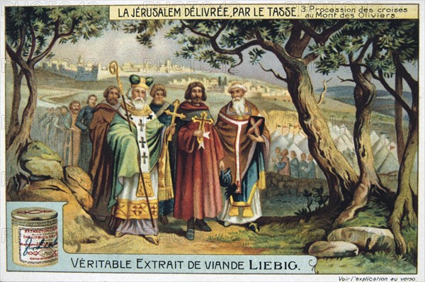 La Jerusalem deliveree par le Tasse, Procession of crosses to Mount Olive. 19th Century. Artist: Unknown