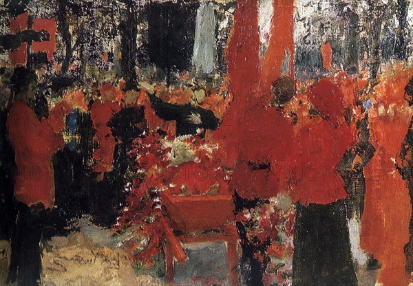 'Funeral of the Revolutionaries, 1905', c1900-1930. Artist: Il'ya Repin