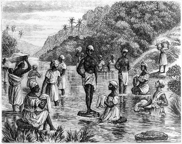 Washing clothes, Santo Domingo, 1873. Artist: Unknown