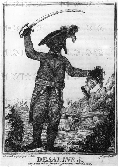 Jean Jacques Dessalines, a leader of the Haitian Revolution, 1806.  Artist: Manuel Lopez