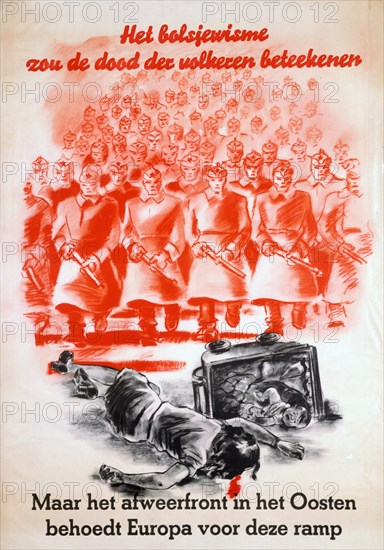 Dutch Nazi anti-communist propaganda poster, c1941-1945. Artist: Unknown