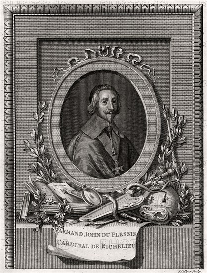 'Armand Jean Du Plessis, Cardinal et Duc de Richelieu', 1775. Artist: J Collyer