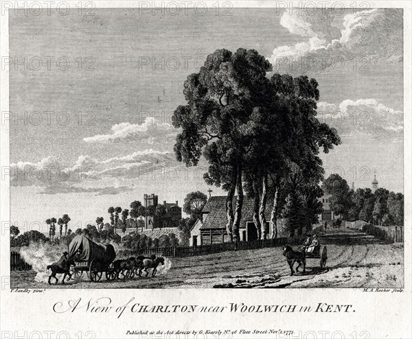 'A View of Charlton near Woolwich in Kent', 1775.Artist: Michael Angelo Rooker