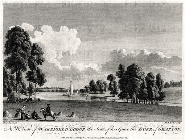 'North west view of Wakefield Lodge, the Seat of his Grace the Duke of Grafton', 1776. Artist: Michael Angelo Rooker