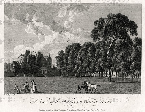 'A View of the Princes House at Kew', 1776. Artist: Michael Angelo Rooker