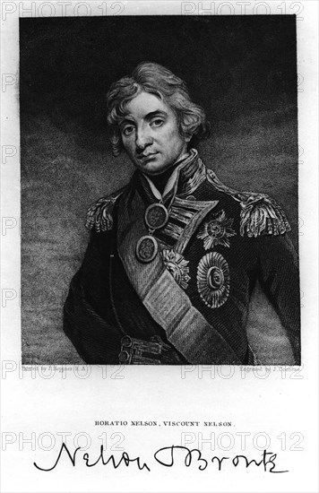 Horatio Nelson, 1st Viscount Nelson, English naval commander, 19th century. Artist: J Cochran