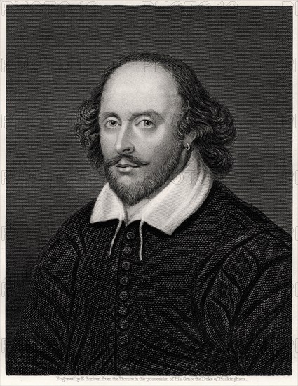 William Shakespeare, English playwright, 19th century. Artist: E Scriven