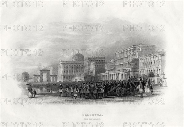 'The Esplanade, Calcutta', India, 1860. Artist: E Radclyffe