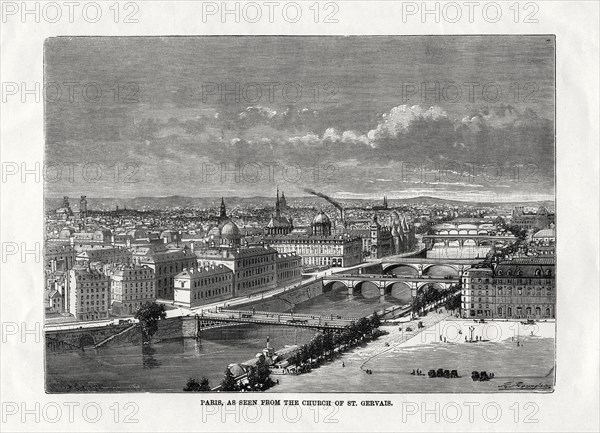 'Paris, as seen from the church of St Gervais', France, 1879. Artist: Unknown