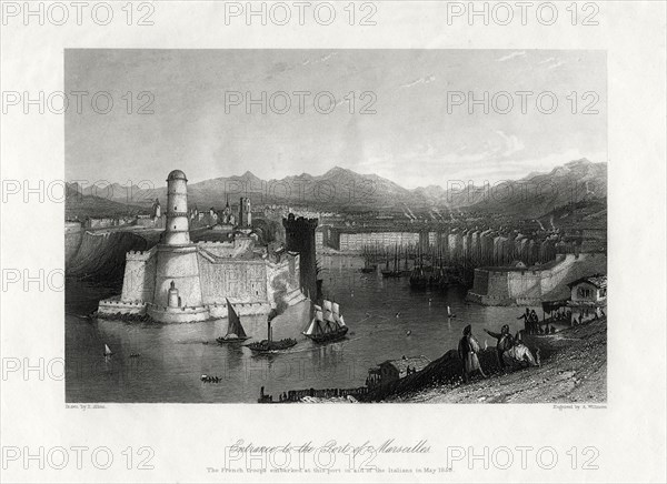 'Entrance to the Port of Marseilles', France, 1875. Artist: A Willmore