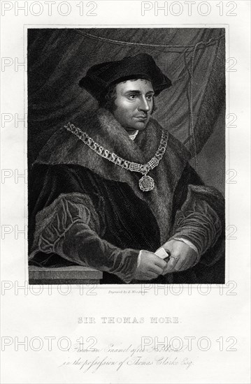 Thomas More, English statesman, scholar and saint, 19th century. Artist: Richard Woodman