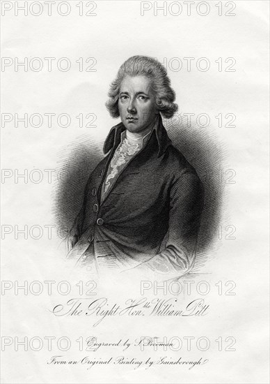 William Pitt the Younger, British statesman, 19th century. Artist: J Posselwhite