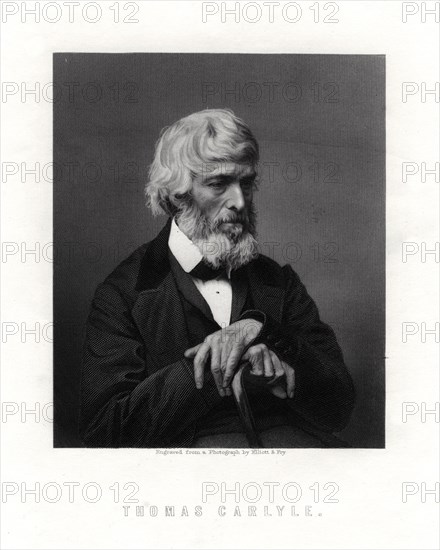 Thomas Carlyle, Scottish essayist, satirist, and historian, mid-late 19th century. Artist: Unknown