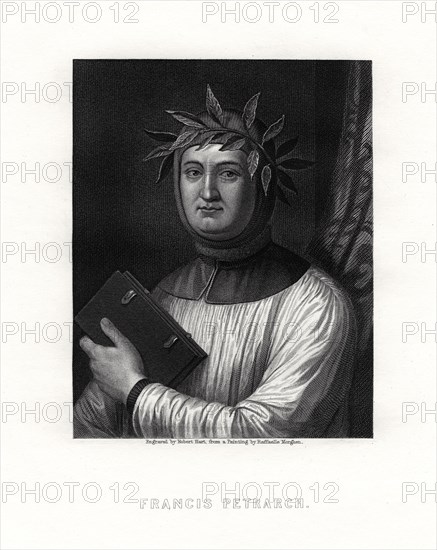 Petrarch, Italian scholar, poet, and early humanist, 19th century. Artist: Robert Hart