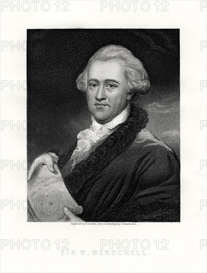 Sir Wilhelm Friedrich Herschel, German-born British astronomer and composer, 19th century.Artist: E Scriven