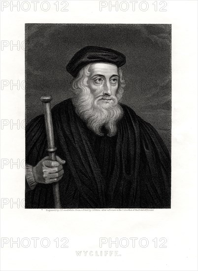 John Wycliffe, English theologian, 19th century. Artist: J Posselwhite