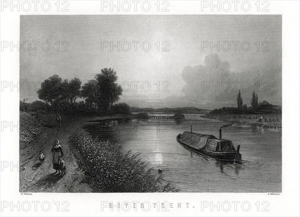 The River Trent, England, 1883.Artist: A Willmore