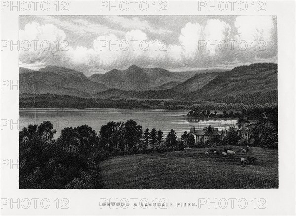 Lowwood and Langdale Pikes, Lake District, Cumbria, 1896. Artist: Unknown