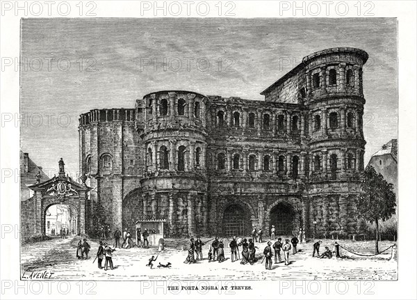 The Porta Nigra, Trier, Germany, 1879. Artist: L Avenet