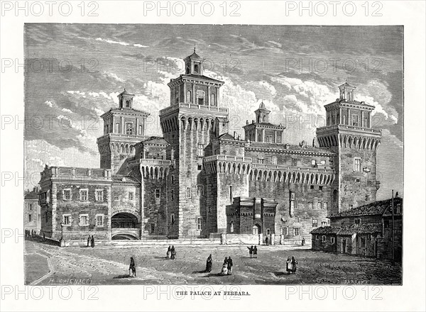 Castello Estense, Ferrara, Italy, 1879. Artist: Unknown