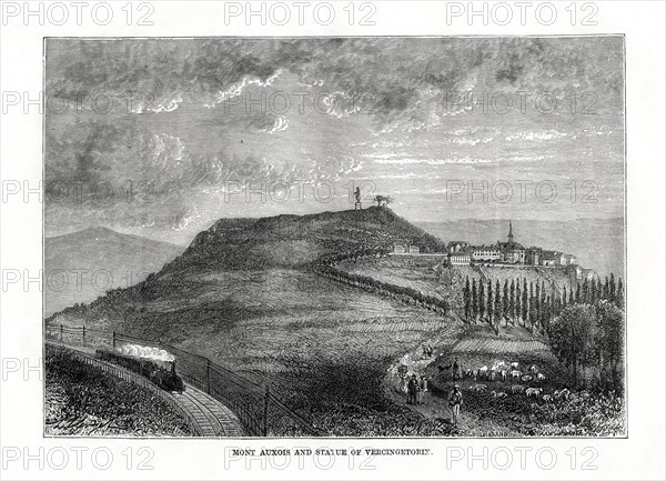 Mont Auxois and the statue of Vercingetorix, France, 1879. Artist: Unknown