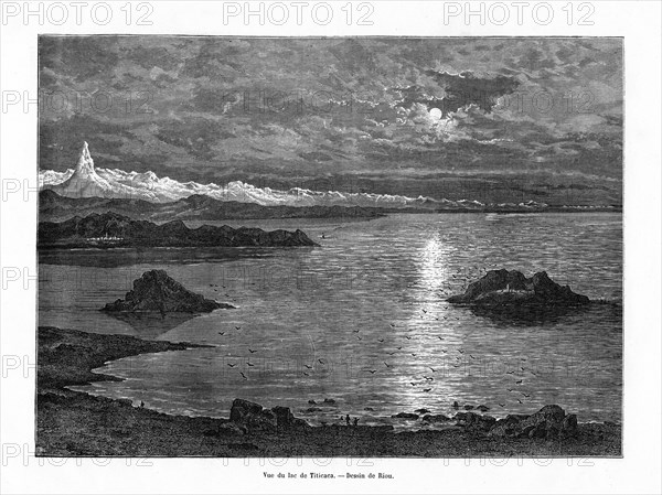 Lake Titicaca, South America, 19th century. Artist: Edouard Riou