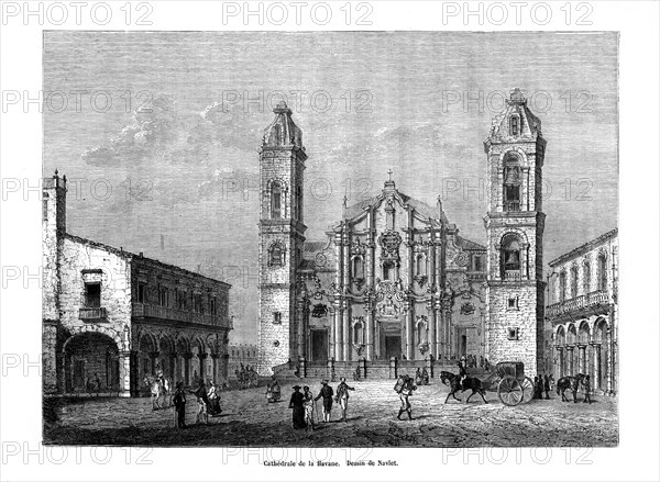 Havana Cathedral, Cuba, 19th century. Artist: Navlet