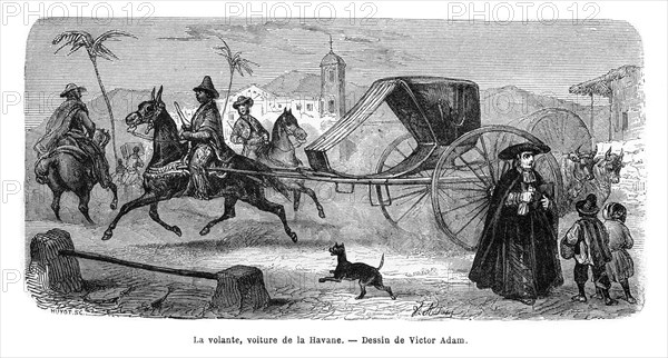 Carriage, Havana, Cuba, 1859.Artist: Victor Adam