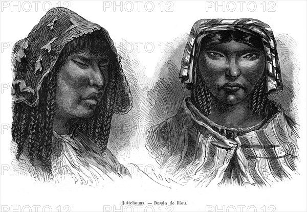 Quichua Indians, South America, 19th century. Artist: Edouard Riou