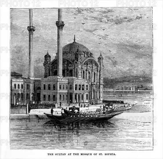 'The Sultan at the Mosque of St Sophia', Constantinople, Turkey, 19th century. Artist: Unknown