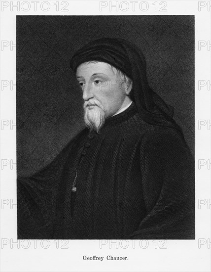 Geoffrey Chaucer, English author, poet, philosopher, bureaucrat, and diplomat, (19th century). Artist: Unknown