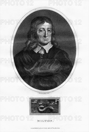 John Milton, English poet, (1815). Artist: Henry Cooke