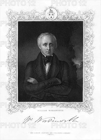 William Wordsworth, English romantic poet, 19th century. Artist: J Cochran