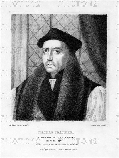 Thomas Cranmer, protestant Archbishop of Canterbury, (19th century). Artist: W Rintoul