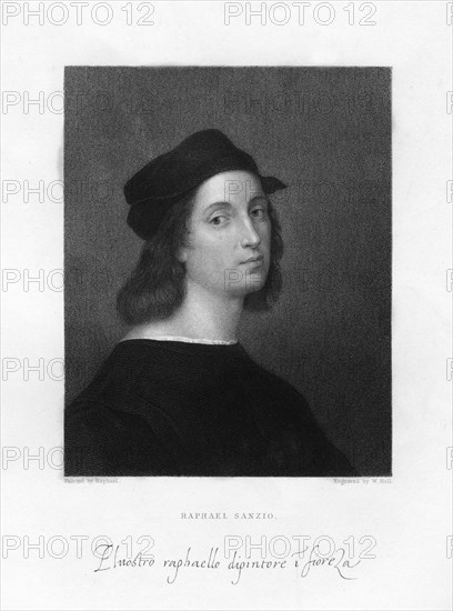 Raphael, Florentine master painter, (1834).Artist: W Holl