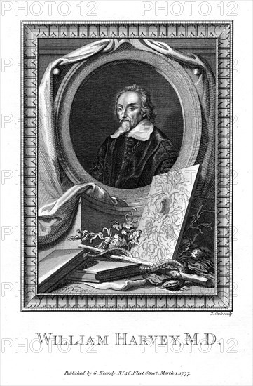 William Harvey, medical doctor, 1777.Artist: T Cook