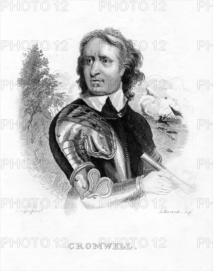 Oliver Cromwell, English military leader and politician, 19th century. Creator: Edwards.