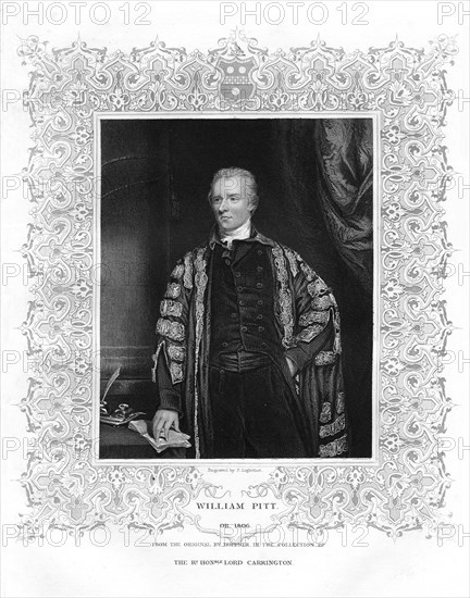 William Pitt, the Younger, British politician and Prime Minister, 19th century. Artist: P Lightfoot