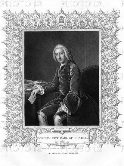 William Pitt, 1st Earl of Chatham, British Whig statesman, (19th century).Artist: W Holl