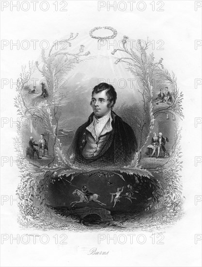 Robert Burns, Scottish poet, (19th century).Artist: Albert Henry Payne